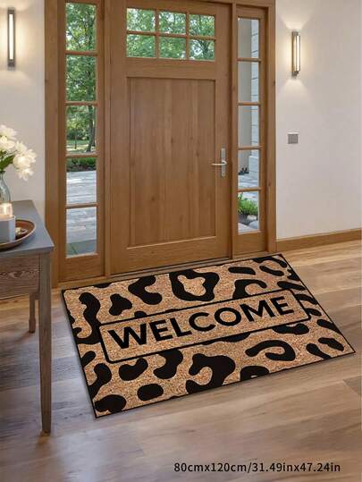 1 Stück Leopard Muster Fußmatte, maschinenwaschbar, stilvoller Eingangsteppich - geeignet für Küche, Esszimmer, Flur, Fußmatte, kleiner Teppich, Willkommens-Matte, Teppich, Matte, Outdoor-Fußmatte, Küchen-Teppich, Heimdekoration, Vordertür-Matte, kleiner Bereich-Teppich, Outdoor-Matte, Heimdekoration, Bereich-Teppich, Garten-Teppich, waschbarer Teppich