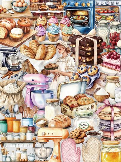 50 ملصق من مادة البولي إيثيلين الرفيع الشفاف بموضوع الخبز للاستخدام في اليوميات والحقائب والمكاتب والمطابخ وديكورات الثلاجات