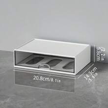 1 pieza Organizador de cajón de escritorio de acrílico, caja de almacenamiento apilable transparente para escritorio de oficina, planificador y papelería