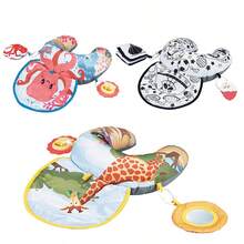 XLiKaa Baby Head Lifting Training Pillow, U-Shaped Tummy Time Pillow With Hanging Toys, Gift For Baby Boys And Girls