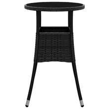 vidaXL Gartentisch Ø60x75 cm Hartglas und Poly Rattan Schwarz - Schwarz - Übersicht 4