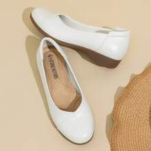 Women's Flats  Comfortable Arch Support Slip-On Business Office Casual Dress Wearables With 3D Molded Insole Ballet  Flats Shoe - 白色 - 查看 6