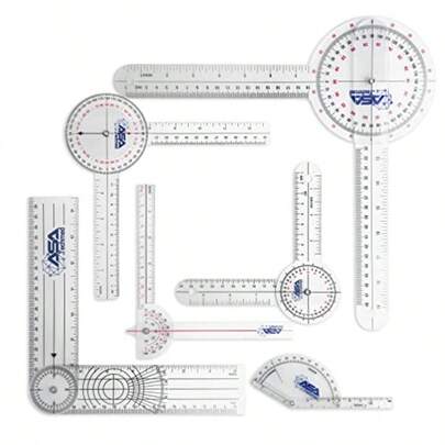 TLL  ASA TECHMED 6 Pcs 360° 12 8 And 6 Inch Medical Spinal Goniometer Angle Protractor Angle RulerTLL2574