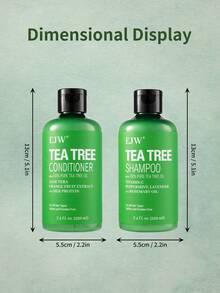Set de 2 piezas de cuidado del cabello, Set de champú y acondicionador de árbol de té - Aceite de árbol de té y aceite de menta - Limpieza profunda, refresca el cabelludo, para todo tipo de cabello, especialmente cabello graso