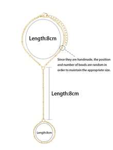 1pc Gold Hand Chain Bracelets For Women 14k Gold Plated Cubic Zirconia Link Chain Bracelet Set, Ring Bracelet Hand Chain Jewelry For Her,Birthday Gifts, Fashion Jewelry Gifts