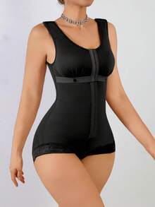 Shapewear For Women Tummy Control Post Surgery Full Body Shaper Butt Lifter With Zipper Crotch - Black - View 3