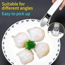 Clemă anti-opărire din oțel inoxidabil, clemă pentru bol de bucătărie, clemă pentru legume gătite la abur, ustensilă de bucătărie rezistentă la căldură pentru manipularea farfuriilor, clemă antiderapantă pentru cuptor la temperatură înaltă, clemă pentru bol de aragaz cu inducție, clemă pentru oală de gătit din bucătărie, ușoară și ușor de utilizat