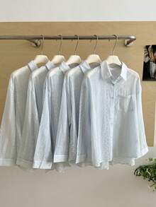 American Retro Unique Design Women Loose Casual Long Sleeve Sun Protection Shirt Jacket