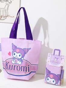 Sanrio 人物编织购物袋 - 官方授权 Hello Kitty、Kuromi、My Melody、Pochacco、Cinnamoroll 设计，可重复使用的小袋子，非常适合日常使用或送礼，耐用的编织材料，是 Sanrio 爱好者和 Kawaii 爱好者的理想选择，高品质且实用的时尚配饰 - 彩色 - 查看 6