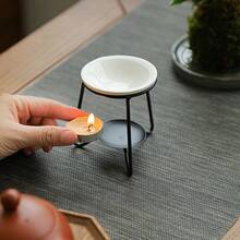 Bruciatore di aromaterapia in ferro, lampada per oli essenziali, scaldacera per candele per la casa, bruciatore di incenso, bruciatore di polvere profumata, bruciatore di fragranza in ceramica a forma di petalo, bruciatore per bastoncini di aromaterapia, per yoga, spa, pausa tè, meditazione, aromaterapia spa, decorazione per ufficio di aromaterapia