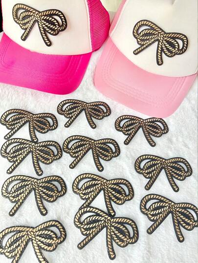 2 Stücke Schleife Bügel-Stickerei Patches für Trucker Kappen, Jeans, Jacken & Rucksäcke - gemischte Farbige dekorative Schleife Design Patches, einfach aufbügeln ohne Nähen, strapazierfähige Stickerei für DIY Basteleien, Kleinunternehmen, Rucksack Individualisierung
