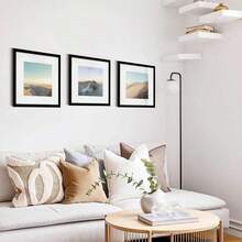 1/3 set de cadres photo givrés de 20x20cm/25x25cm/30x30cm, cadre mural de galerie, décoration murale de collage carré, blanc, cadres photo multicolores en bois et noir pour la décoration de la maison