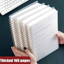 3PCS Transparent PP Cover Notebook, 160 Pages Of A5/B5 Grid/Blank/Line Spiral Notebooks, Coil Notebook,Made With High-Quality Acid-Free Paper, Suitable For Bullet Journaling, Sketching, Double Wire Binding, And Ideal For Students And Office Supplies,Back To School Supplies Back To School - A5 Horizontal Line 1PC - 查看 1