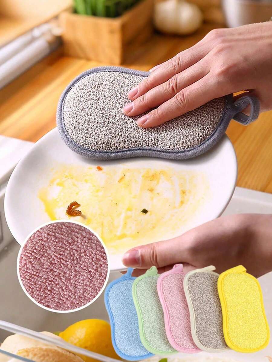 Esponja de cocina de alta densidad para limpiar platos y la cocina, borrador de esponja de poliuretano multifuncional, cepillo de cocina reutilizable y lavable para limpiar ollas y platos sin desprendimiento, paños de limpieza de cocina de varios colores para platos, ollas, sartenes - Frotado suave, para superficies delicadas, cepillo para lavar platos