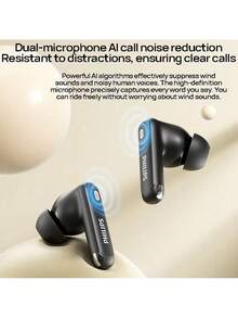 PHILIPS TAT3020 True Wireless Bluetooth Earbuds, Smart Touchscreen, In-Ear, Active Noise Cancelling, High-Quality Sound, Suitable For Calls, Music, Gaming, And Sports, - Off White - View 6