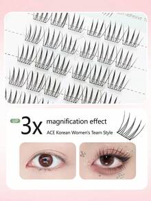36pcs Glue-Free Eyelashes, 3 Clusters Forming Natural & Realistic Lashes, Suitable For Beginners, Eyelash Extension & Lengthening, Ideal For Halloween Cosplay, Performances, Dates, Sweet & Cute Korean Style Lash Clusters, Eyelash Clusters, Individual Eyelashes, Lashes, Fake Lashes