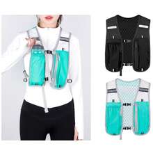 Unisex Running Vest Backpack, Adjustable Chest Strap Running Water Bag Vest (Backpack Only, No Inner Bag), Lightweight Reflective Camel Water Bag Backpack, Breathable Water Bag Backpack, Suitable For Marathon, Hiking, Cycling And Other Sports (Backpack Only), Fitness Bag, Running Accessories, Women's Sports Bag, Sports & Fitness Bag, Large Capacity Travel Bag, Essential For Men's Travel, Durable, Suitable For Running, Hiking And Other Sports. - Multicolor - View 1