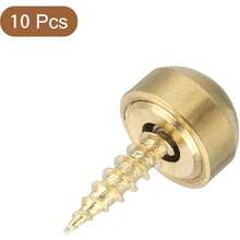 3 piezas de tornillos decorativos de latón antiguo con tapas, tornillos autoperforantes con acabado espejo de 9 mm para fijación de muebles, latón y bronce