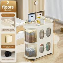 2/3-Layer Narrow Storage Cabinet With Wheels, Thin Rolling Drawer Storage Cart, Mobile Multifunctional Cart With Handles, Space Saving Storage Organizer For Bedrooms, Bathrooms,Portable And Magnetic Door Designed Handcart, Rolling Cart With Drawers, Easy To Install Mobile Household Storage Cart, Small Space Storage Drawer Storage Cabinet, Affordable Gift Giving And Good Items - 彩色 - 查看 14