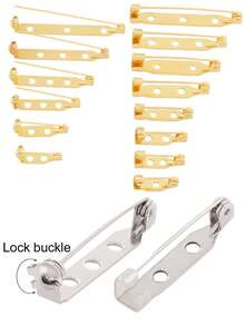 10 件不锈钢胸针夹底座别针空白锁胸针底座徽章夹适用于 DIY 珠宝制作配件用品 - 胸針底座 - 查看 9