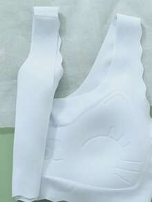 4件套女童无缝运动文胸，带胸垫 - 舒适透气隐形设计，白色、蓝色和米色可选，适合8-16岁女孩，适合上学、休闲和运动穿着。 - 彩色 - 查看 2