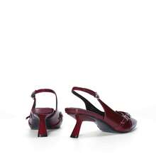 Women's Low Kitten Heels Slingback Closed Pointed Toe Comfortable Dressy Pumps Wedding Party Casual Elegant Dress Shoes - 酒紅色 - 查看 7