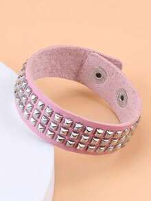 1 pieza Pulsera de mujer minimalista de la serie rosa de piel de PU, adecuada para uso casual y formal, idea de regalo duradera y cómoda, accesorio encantador - Rosa - Ver 6