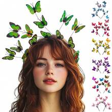 1pc Butterfly Fascinator Hat Monarch Butterfly Headband Crown Tea Party Garden Party Butterfly Themed Parties Costume Headpiece - A - View 12