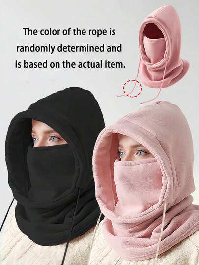 Winter Outdoor Cycling Headgear Hat For Skiing, Windproof And Warm, With Added Insulation And Thickening For The Neck, Made Of Fleece Material With A Soft Surface.