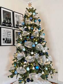 1pc Metallic Mesh Ribbon Roll, DIY Christmas Tree Decor, Shiny Mesh For Wedding, Christmas Decoration, Gift Wrapping Home Decor Christmas Decorations Room Decor Winter