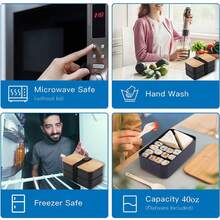 2 piezas/Set Caja de almuerzo portátil sellada con tapa y bolsa refrigeradora, bolsa de almacenamiento de alimentos simple y grande, caja de almuerzo apilable, recipiente para bocadillos. Adecuado para volver a la escuela, la universidad, la oficina, el campamento, el picnic, los útiles escolares, la organización y los accesorios de cocina, volver a la escuela - Multicolor - Ver 5