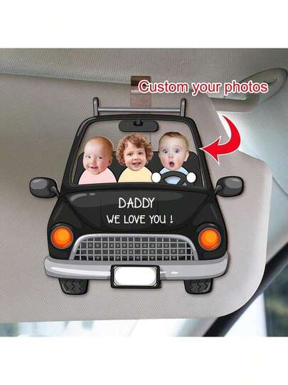 1 peça de presilha para viseira de carro personalizada com foto e texto para dirigir, acessórios de decoração de carro em acrílico com foto personalizada, molduras de fotos personalizadas para carro, presilha para viseira de carro personalizada, lembrança de foto personalizada para carro, cabide de acrílico divertido e personalizado para dirigir, ideia de presente para marido, ideia de presente de aniversário para papai, presente para casal, presente de dia dos namorados, presente de aniversário, presente de dia dos pais, presente para melhor amigo, presente para pai, presente para namorado.