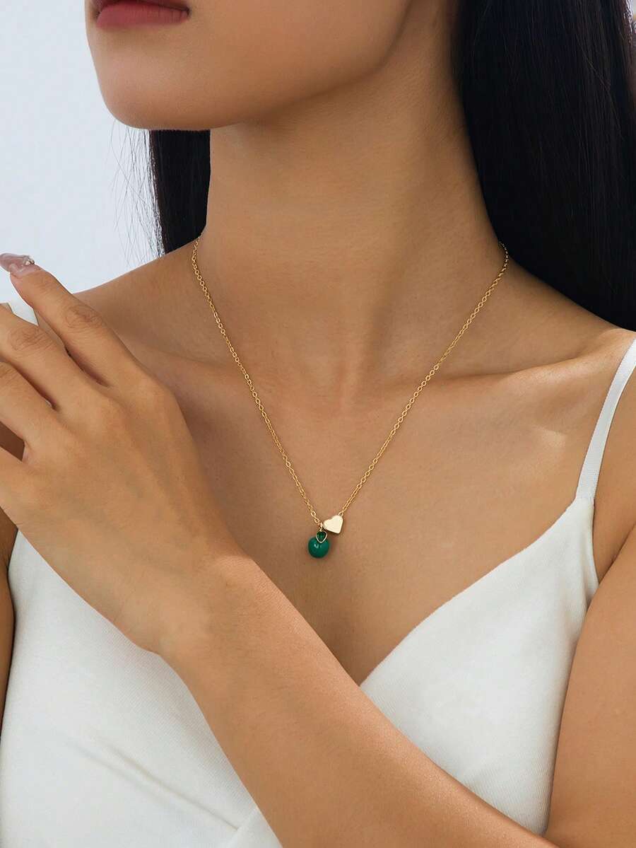 1 Stück modische Mehrfach-Anhänger Halskette für Frauen, mit Vintage-Strass, Planeten, Herz, Perle, ovalen Anhängern, geeignet für Party, Alltag und als Geschenk