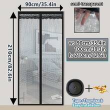 AIYYIPA 1 pieza Cortina magnética aislante para puerta - Cortina de puerta para aire acondicionado, diseño de sellado automático, cálida en invierno y fresca en verano, material de EVA, adecuada para cocina, dormitorio, balcón, universal para todas las estaciones, Navidad y Halloween