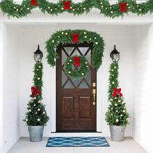 Christmas Cedar Pine Garlands, Artificial Cedar Garland, Realistic Green Artificial Greenery Garland For Table, Mantle, Wall, Indoor, Outdoor Christmas Decorations