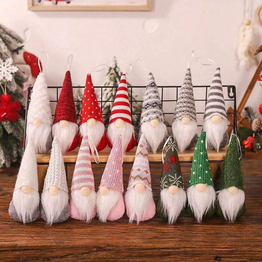 3pcs/Set Christmas Faceless Old Man, Christmas Gnome Hanging Decoration, Winter Home Decoration, Christmas Tree Decor Pendants, Christmas Party Favors Decoration, Perfect For Holiday Decor, Home, Office, And Window Display, Festivals Decor, Room Decor, Home Decor, Offices Decor, Theme Party Decor, Christmas Decor Christmas Decorations