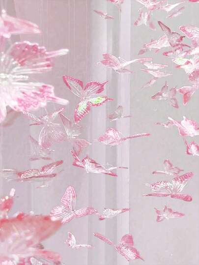 21pcs/Set DIY Butterfly Decorative Ceiling Hanging Ornaments Hanging Butterflies Ceiling Decoration For Christmas Tree Wedding Bedroom Decor, Crystal Butterfly Hanging Decorations, DIY Hanging Butterfly Flower Door Curtains, Fashion Butterfly Door Curtain Wedding Decorations Wedding, Pink/Purple Background Color, DIY Butterfly Ornaments For Room Decor Birthday Decorations Party Decorations Backdrop Wedding Decor Home Decor Christmas Decorations