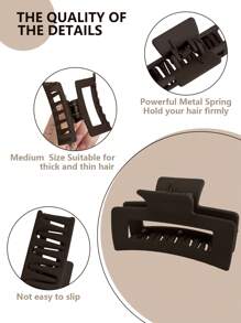 4pcs Medium Square Lightweight Hair Claw Clips In Mixed Coffee Colors, Suitable For Bun Hairstyles For Daily And Formal Occasions, Gift For Girlfriend, Back To School Season Hair Accessories Fall Hair Clips Autumn Decor Accessories For Women