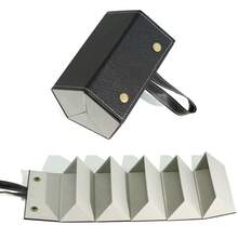 Leather Multi-Compartment Sunglasses Case, Minimalist Eyeglasses Storage Box, Portable Large Capacity Foldable Glasses Case - Black - View 9