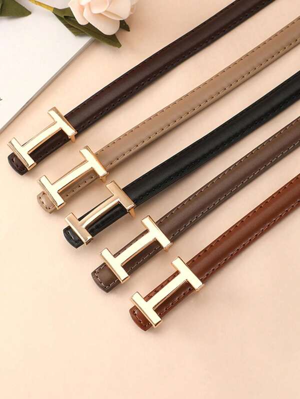 1/2pcs Small Belt, Women's Simple And Versatile Belt, Slim Matching Skirt, Shirt, Suit, Pants Belt, Slim Design