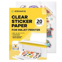 10 Sheets A4 Clear Printable Vinyl Sticker Paper For Inkjet Printer, Translucent Sticker Printer Paper, Non-Waterproof Sticker Paper 8.3x11.7 Inches DIY Stickers - Transparent - View 3