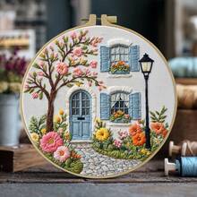 1 Piece Embroidery Set, 15x15cm/5.9x5.9 Inches, 20x20cm/7.9x7.9 Inches, Handmade DIY Embroidery Set, Landscape, Scenery Outside The Window, Natural Landscape Pattern, Suitable For Adult Beginners, Including Embroidery Cloth, Instruction Manual, Embroidery Frame And Needlework, Gifts From Friends And Family, Furniture, Office Handmade Artwork.