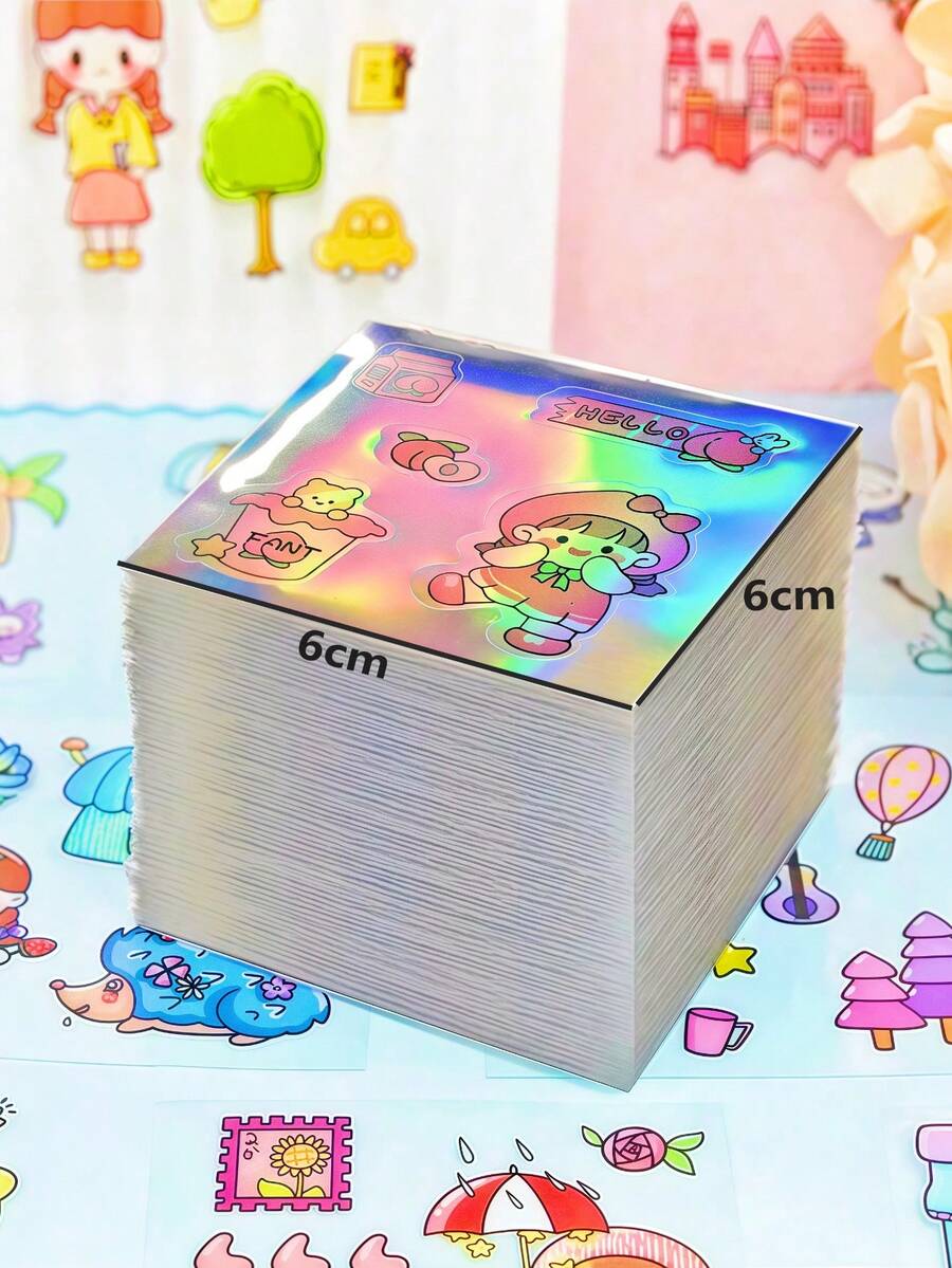 80 szt./opakowanie naklejek z brokatem w kształcie kreskówek, wodoodporny materiał PET, klej bez śladów, błyszczący wzór, nadaje się do scrapbookingu, etui na telefony, laptopów, butelek na wodę, deskorolek, bagażu, dekoracji kasków