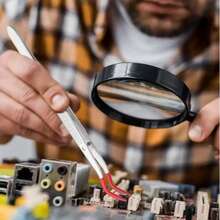 Tweezers With Rubber Tips Tweezers Rubber PVC Silicone Coated Non Marring Flat Tip Bent Tip Tweezers Tipped Tweezers - Multicolor - View 5