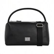 Tommy Hilfiger Metal Logo Women's Shoulder Bag 4L Black - Black - View 1