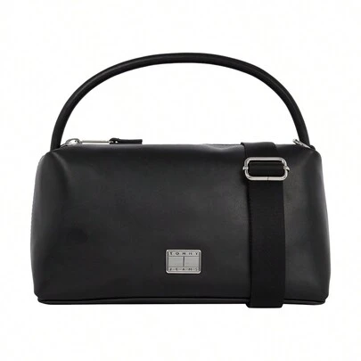 Tommy Hilfiger Metal Logo Women's Shoulder Bag 4L Black