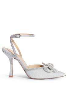 Women's Rhinestone Ankle Strap High Heels Destiny Closed Toe Strappy Heels Sexy  Pumps Wedding Bridal Party Prom Dress Shoes - 銀色/亮粉 - 查看 6