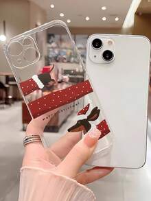 1 Stück modischer & einzigartiger Weihnachts-Dackel Transparent TPU Handyhülle kompatibel mit iPhone 16/16Pro/16Plus/15/15ProMax/15Pro/11/12/13/14ProMax/12Mini/13Mini/11Pro/11ProMax/12Pro/12ProMax/13Pro/13ProMax/14Pro/14ProMax, kreativ & stylisch - Verschiedenfarbig - Übersicht 4