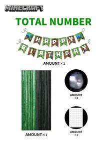 Microsoft 59-częściowy zestaw balonów Mincraft oficjalnie licencjonowany, animowany, akcesoria peryferyjne, dekoracja, artykuły na imprezę tematyczną, urodziny, Boże Narodzenie, najlepszy wybór dla rodziny, przyjaciół, prezenty