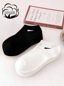 20 Pairs Unisex Socks, Sports Socks, White/Black/Grey Short Socks, Comfortable Ankle Socks With Slash Pattern, Moisture-Wicking, Breathable, Classic Solid Color, Simple & Fashionable Casual Socks, Suitable For Daily Wear